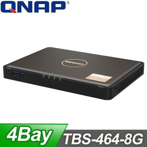 【南紡購物中心】 QNAP 威聯通 TBS-464-8G 4Bay NAS 網路儲存伺服器