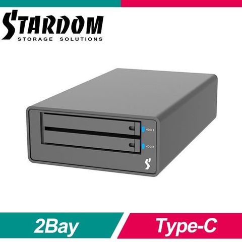 STARDOM 【南紡購物中心】  SOHORAID MR2-B31BP-B USB3.1 Gen2 Type-C 2bay 硬碟外接盒