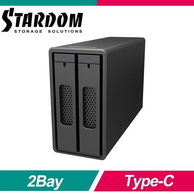 STARDOM 【南紡購物中心】  SOHORAID ST2-B31-B USB3.1 Gen2 Type-C 2bay 熱插拔外接盒《黑》