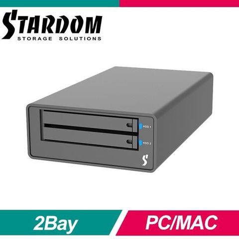 【南紡購物中心】 STARDOM SOHORAID MR2-B31-B USB3.1 Gen2 Type-C 2bay 硬碟外接盒《黑》