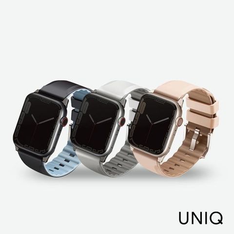 【南紡購物中心】 UNIQ Apple Watch 38/40/41mm Linus 防水矽膠雙色錶帶