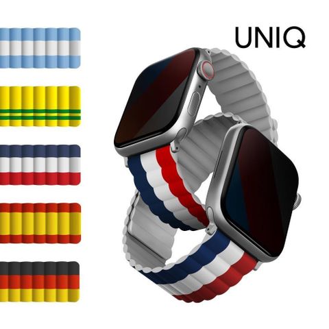【南紡購物中心】 🏆2022世足賽限定版🏆 UNIQ Revix Apple Watch 雙色防水矽膠磁吸錶帶 42/44/45/49mm 共用款