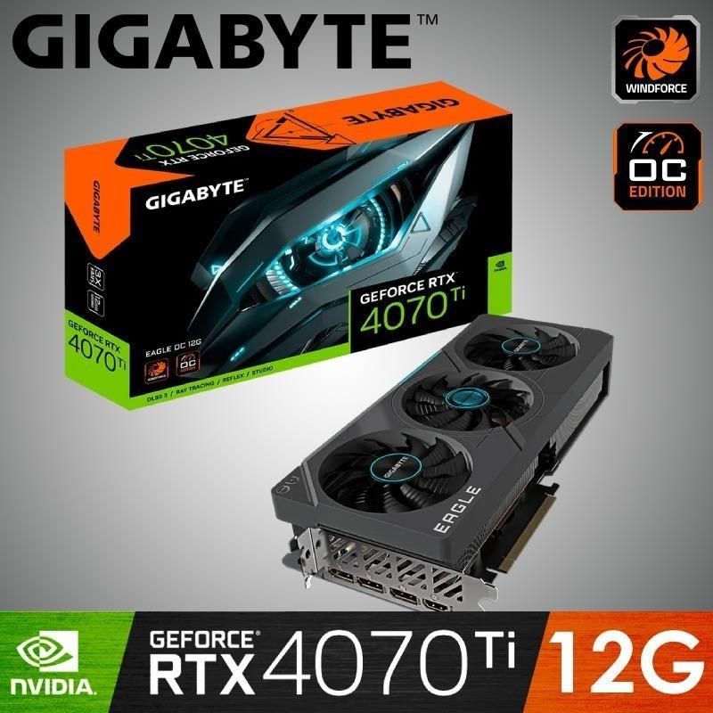 技嘉】GeForce RTX 4070 Ti EAGLE OC 12G 顯示卡- PChome 24h購物