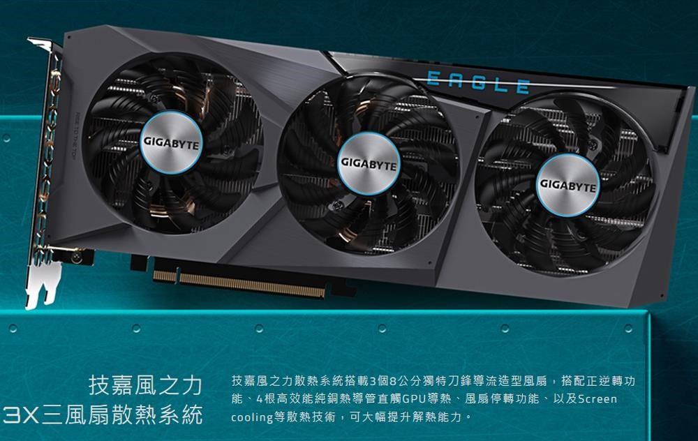 技嘉】GIGABYTE GeForce RTX 3060 Ti EAGLE OC D6X 8G 顯示卡- PChome