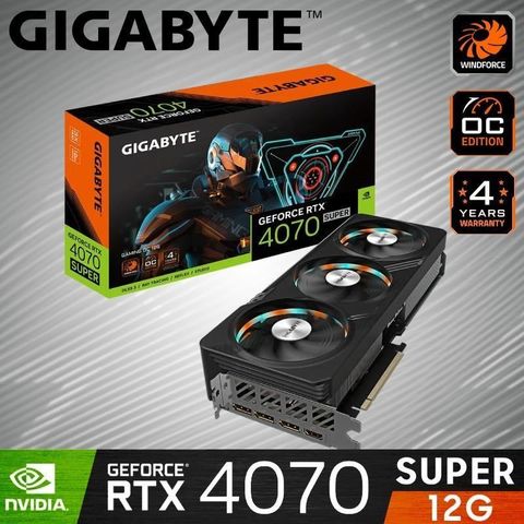 GIGABYTE 技嘉 【南紡購物中心】  RTX4070 SUPER GAMING OC 12G 顯示卡【30cm】