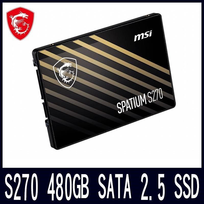  【南紡購物中心】 龍粉促銷MSI 微星SPATIUM S270 480GB SATA 2.5