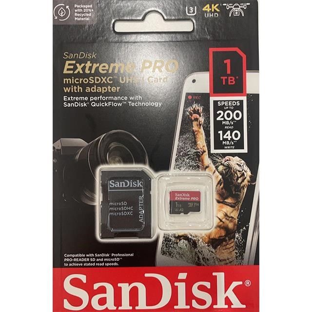 SanDisk 1TB 1T microSDXC【200MB/s Extreme Pro】 4K U3 A2 手機記憶