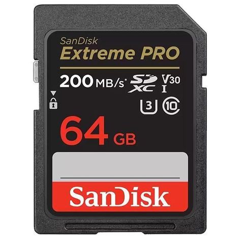 【南紡購物中心】 SanDisk 64GB 64G SDXC【200MB/s Extreme Pro】4K U3 A2 V30 相機記憶卡