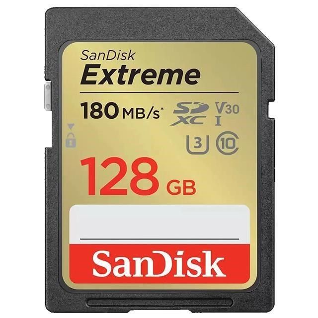 SanDisk 晟碟 【南紡購物中心】  128GB 128G SDXC【180MB/s Extreme】SD 4K U3 A2 V30 相機記憶卡