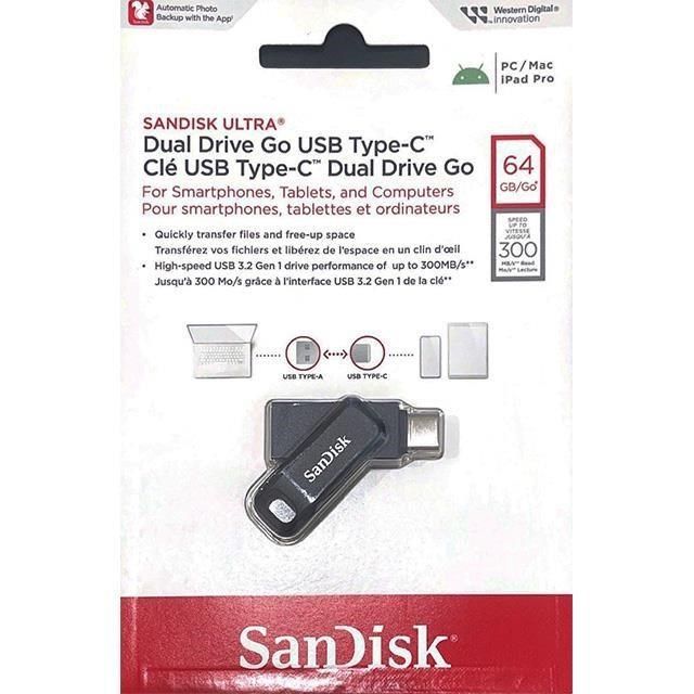 SanDisk 晟碟 64GB ULTRA GO TYPE-C SDDDC3-064G 雙用隨身碟