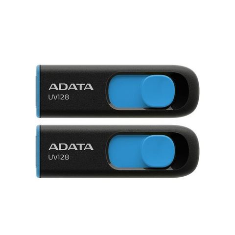 【兩入組】ADATA 威剛 UV128 64G USB3.2 上推式隨身碟《藍色》