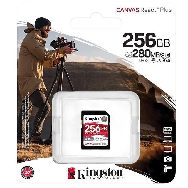 Kingston 金士頓 【南紡購物中心】  256G 256GB SD SDXC Canvas React Plus V60 280MB/s SDR2V6/256GB UHSII  記憶卡