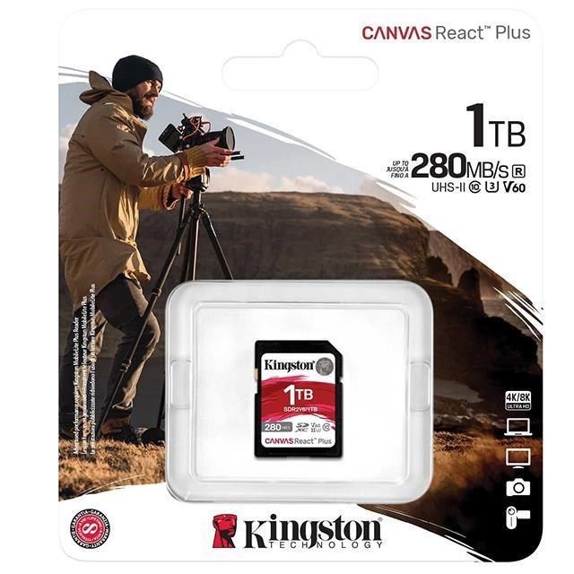 Kingston 金士頓 【南紡購物中心】  1TB 1T SD SDXC Canvas React Plus V60 280MB/s SDR2V6/1TB UHSII  記憶卡