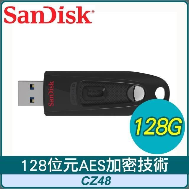 SanDisk 晟碟 【南紡購物中心】  CZ48 Ultra3.0 128G 隨身碟《黑》