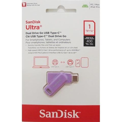 SanDisk 1TB 湛紫 Ultra GO TYPE-C SDDDC3 OTG USB 3.2 雙用隨身碟