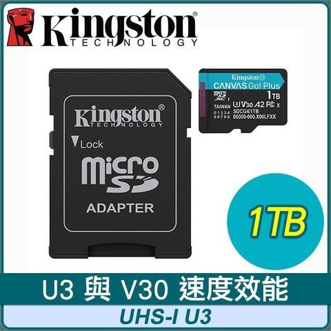 Kingston 金士頓 Canvas Go! Plus 1TB Micro/UHS-I 記憶卡(SDCG4/1TB)