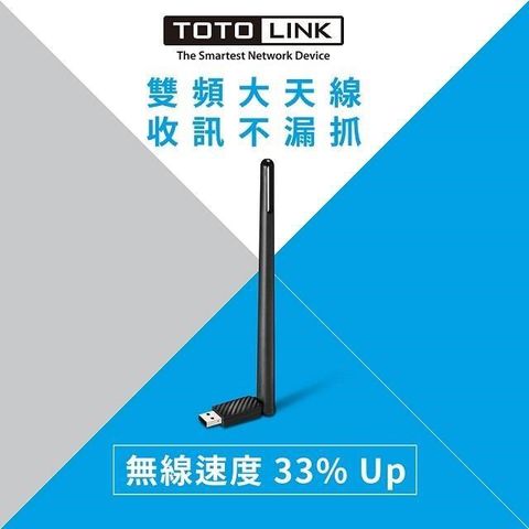 【南紡購物中心】 TOTOLINK A650UA  AC650雙頻WIFI無線USB網卡