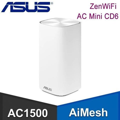 【南紡購物中心】 ASUS 華碩 ZenWiFi AC Mini CD6 AC1500 Mesh網狀網路系統 路由器分享器(單入)《白》
