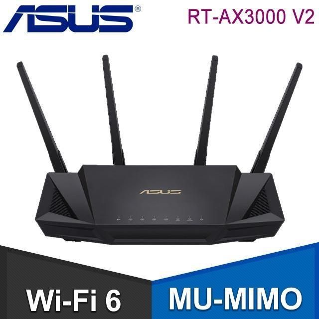 ASUS 華碩RT-AX3000 V2 雙頻WiFi 6 路由器分享器- PChome 24h購物