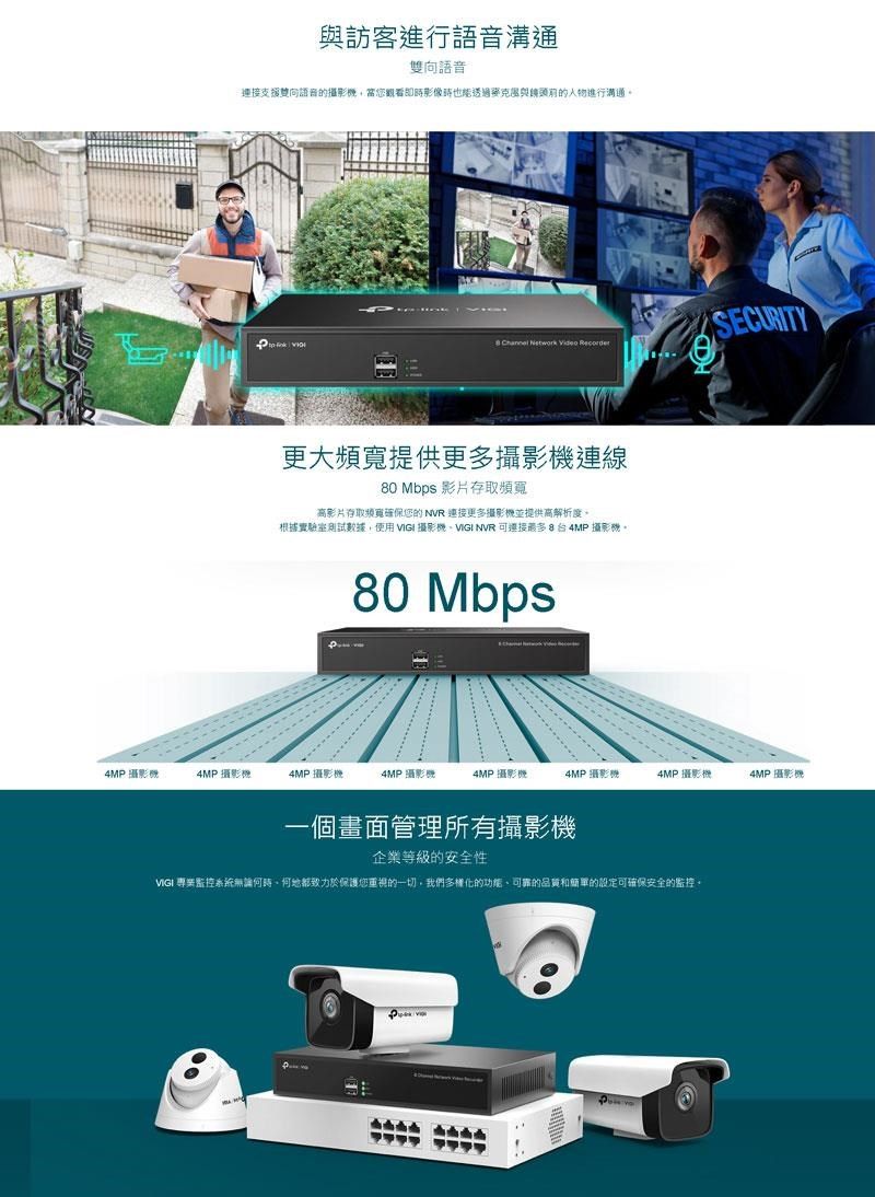 TP-LINK VIGI 8路網路監控主機(NVR) ( VIGI NVR1008H(UN) - PChome 24h購物