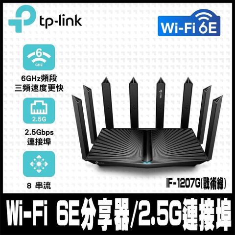 【南紡購物中心】 專案促銷TP-Link Archer AXE95 WiFi 6E AXE7800 三頻 Gigabit無線網路路由器(Wi-Fi 6E分享器/2.5G連接埠)