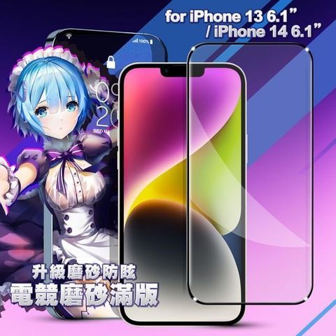 【南紡購物中心】 ACEICE for iPhone 13 6.1 / i14 6.1 電競磨砂滿版保護貼