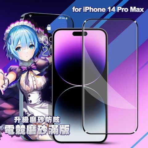 【南紡購物中心】 ACEICE for iPhone 14 Pro Max 電競磨砂滿版保護貼