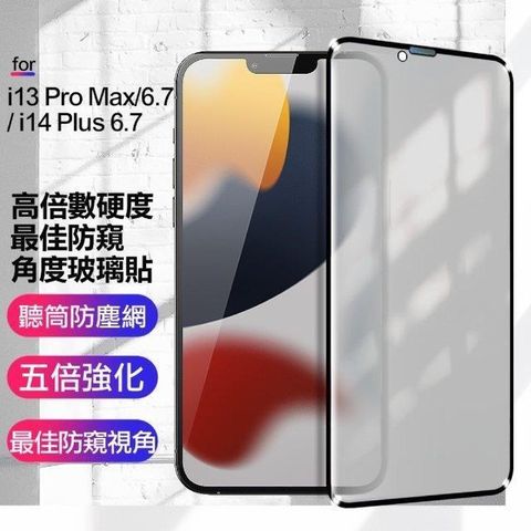 【南紡購物中心】 CITY BOSS for iPhone13 Pro Max / i14 Plus 6.7 高倍數硬度防窺角度玻璃貼