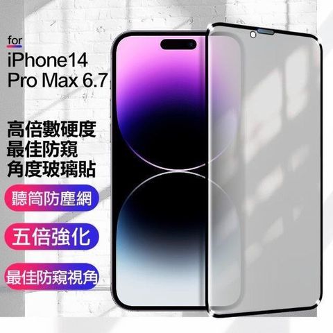 【南紡購物中心】 CITY BOSS for iPhone14 Pro Max 6.7 高倍數硬度防窺角度玻璃貼