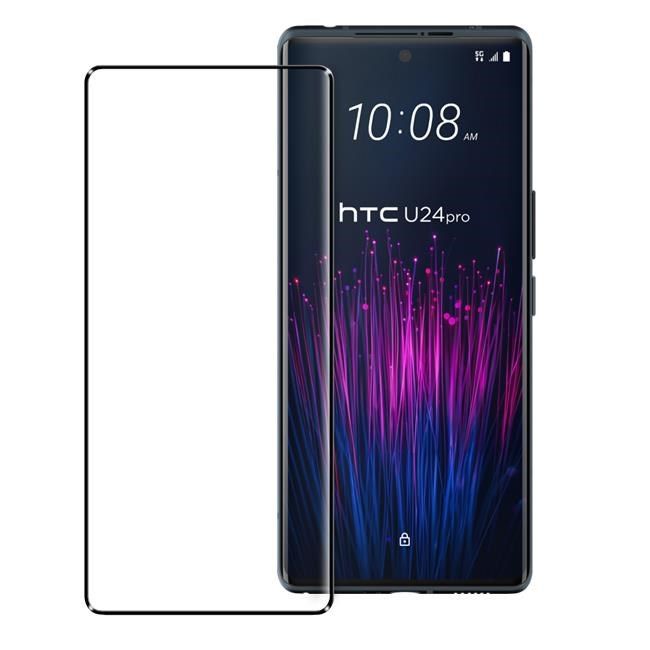  【南紡購物中心】 Xmart   for HTC U24 Pro 邊框膠3D曲面滿版玻璃貼-黑