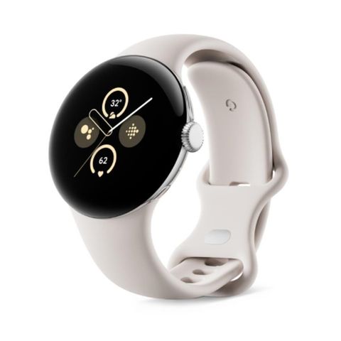 【南紡購物中心】▼ 贈磁吸充電器Google Pixel Watch 2 LTE版 智慧手錶 金屬銀鋁製錶殼+陶瓷米運動錶帶