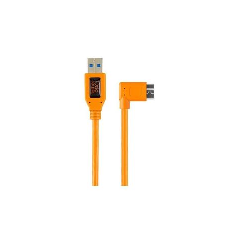 【南紡購物中心】 Tether Tools CU61RT02-ORG USB3.0 轉 USB3.0 MicroB 直角 傳輸線