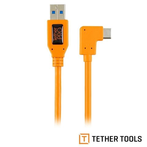 Tether Tools 【南紡購物中心】  CUCRT02-ORG USB 3.0 轉 USB-C 直角 傳輸線 0.5M