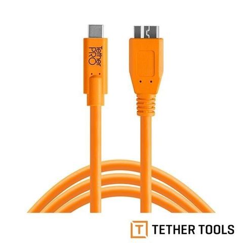 【南紡購物中心】 Tether Tools CUC3315-ORG Pro 傳輸線USB-C to 3.0 Micro B (公司貨)