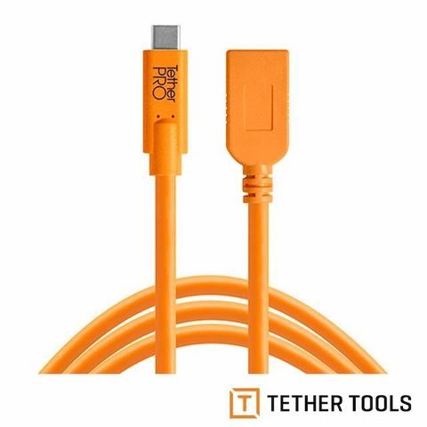 Tether Tools 【南紡購物中心】  CUCA415-ORG Pro 傳輸線USB-C TO USB A延長線 (公司貨)