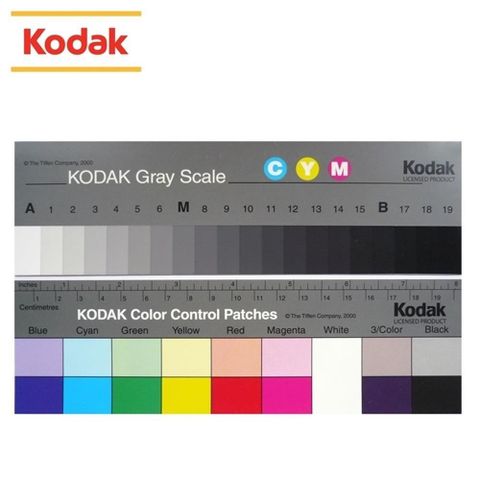 KODAK 柯達 【南紡購物中心】 美國Q-13專業校色卡校色板校色卡灰階卡2片套裝標準色卡數位典藏色階卡Color Separation Guide & Gray Scale