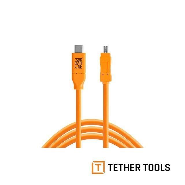 Tether Tools 【南紡購物中心】  CUC2615-ORG Type-C到Tybe-B 公對公傳輸線 4.6m