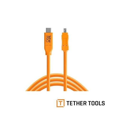 【南紡購物中心】 Tether Tools CUC2615-ORG Type-C到Tybe-B 公對公傳輸線 4.6m