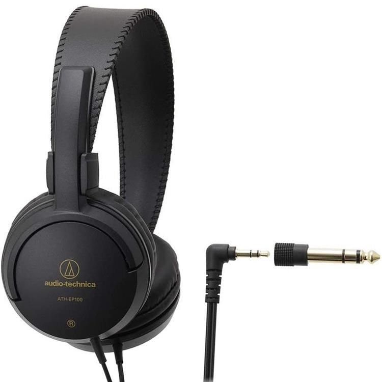 audio-technica 鐵三角 【南紡購物中心】 日本耳罩型動圈式L型3.5mm樂器監聽耳機ATH-EP100