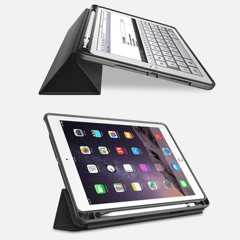 【南紡購物中心】 【TOTU】iPad Pro 2 3 4 5 6 Air Air2 皮套 9.7吋 防摔套 休眠 翻蓋 站立 保護套 筆槽 幕系列 黑色