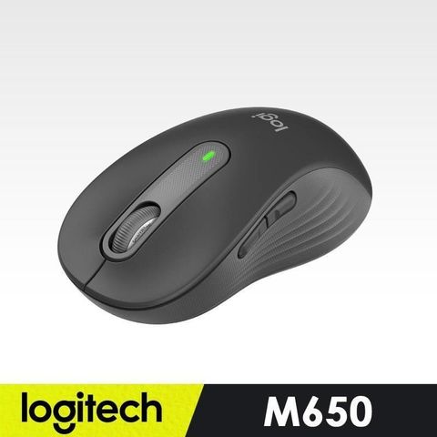 Logitech 羅技 M650 多工靜音無線滑鼠-石墨灰