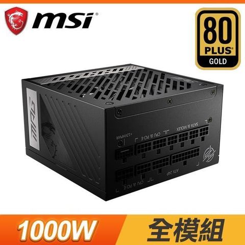 【南紡購物中心】 MSI 微星 MPG A1000G PCIE5 1000W 金牌 全模組 電源供應器 (10年保)