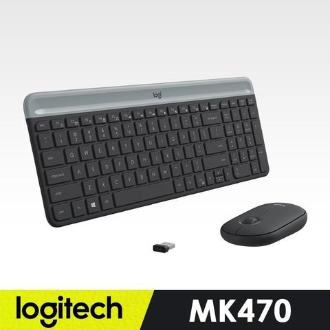 【南紡購物中心】 【羅技】MK470 超薄無線鍵鼠組 - 石墨灰