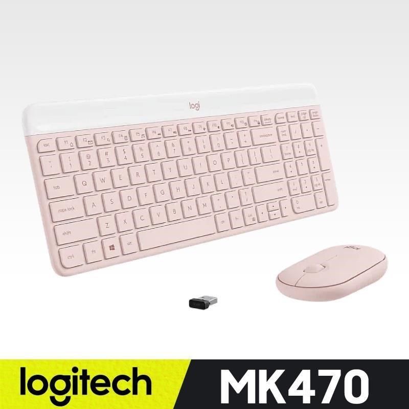 Logitech 羅技 【南紡購物中心】 MK470 超薄無線鍵鼠組 - 玫瑰粉