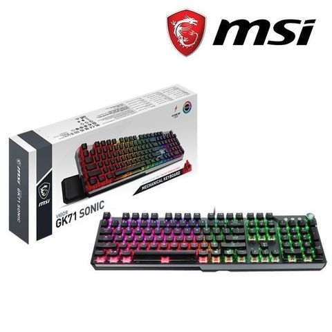 MSI 微星 【南紡購物中心】 VIGOR GK71 SONIC 青軸 BLUE SWITCHES 機械電競鍵盤