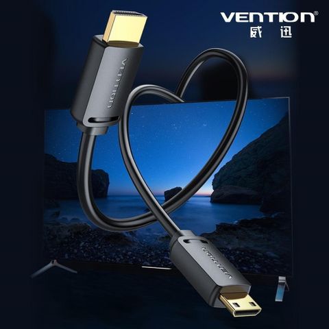 【南紡購物中心】 VENTION 威迅 AGH系列 HDMI-C公對HDMI-A公4K高清傳輸線-黑色 1M