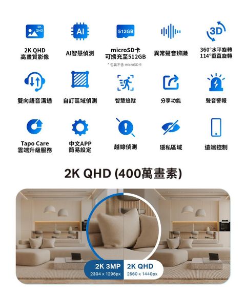 TP-Link Tapo C220 AI智慧偵測2.5K QHD旋轉式無線網路攝影機監視器IP CAM - PChome 24h購物