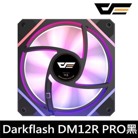 【南紡購物中心】 【darkFlash大飛】DM12R PRO PWM A.RGB 黑色 散熱風扇(反葉風扇)