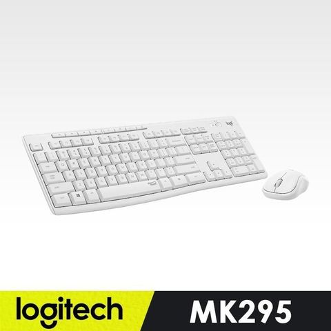 Logitech 羅技 【南紡購物中心】 MK295 靜音鍵鼠組 - 珍珠白