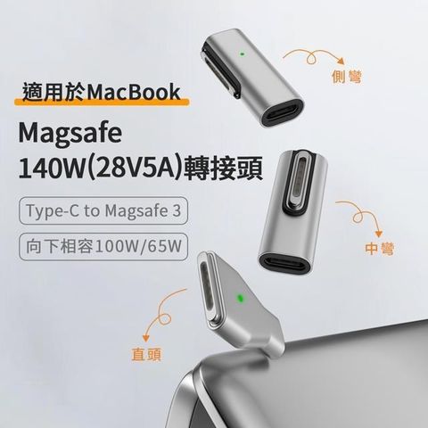 【南紡購物中心】 MacBook Air 2022/Pro 2021/2023適用Type-C to Magsafe 3 PD3.1 磁吸轉接頭